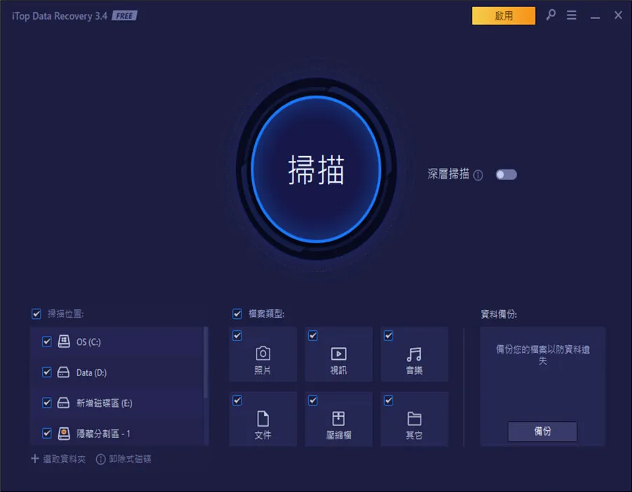 iTop Data Recovery Pro 6.4.0.959 多國語言免安裝版