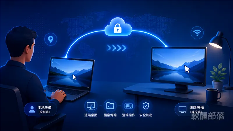 RustDesk 遠端連線概念圖