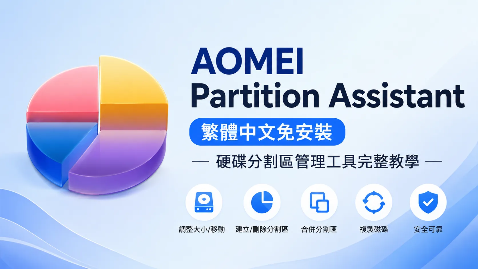 AOMEI Partition Assistant 繁體中文免安裝|硬碟分割區管理工具完整教學