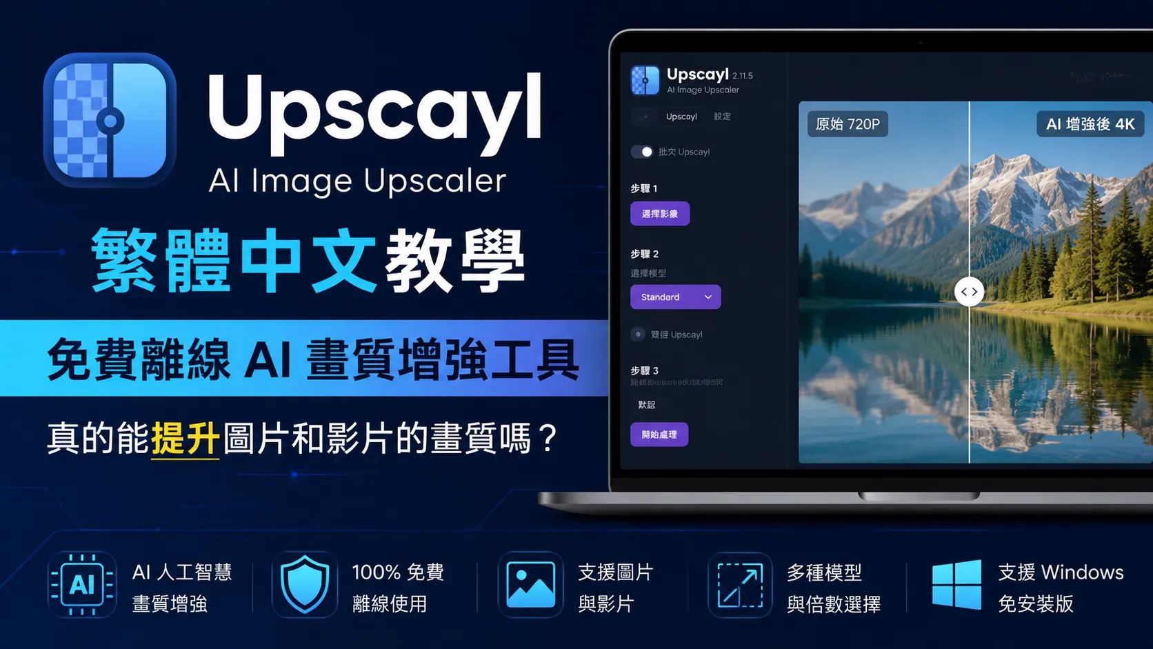 Upscayl 繁體中文教學|免費離線 AI 畫質增強工具真的能提升圖片和影片的畫質嗎?
