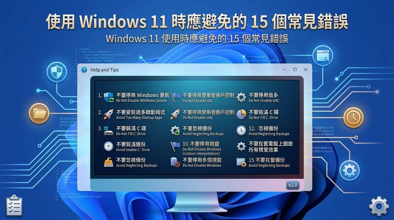 使用 Windows 11 時應避免的 15 個常見錯誤