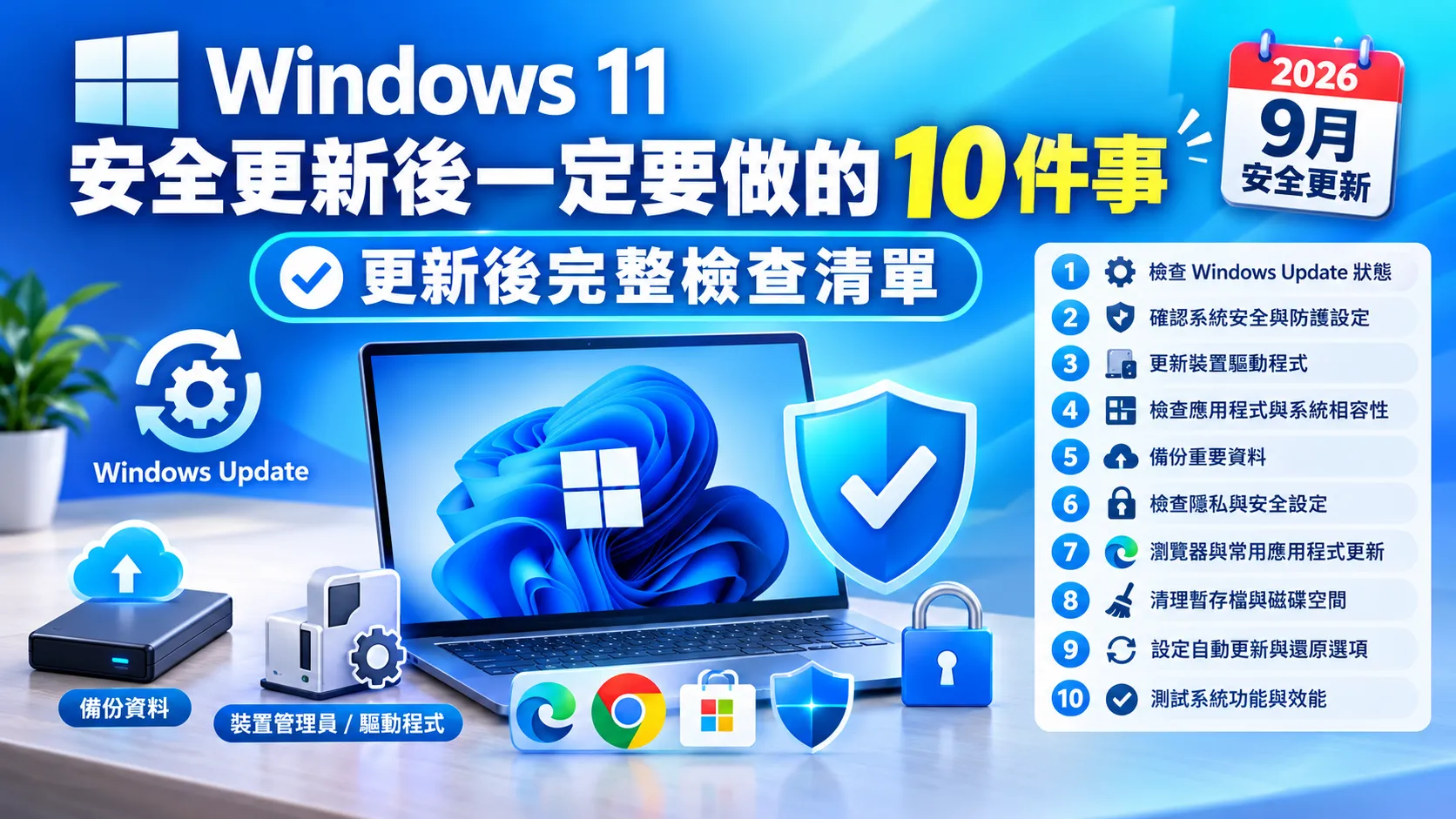 Windows 11 安全更新後一定要做的 10 件事|更新後完整檢查清單